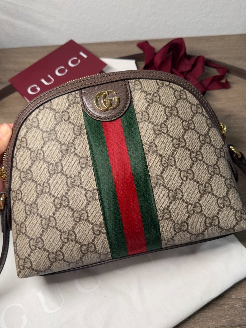 Authentic GUCCI Ophidia Dome GG Crossbody Bag - Excellent